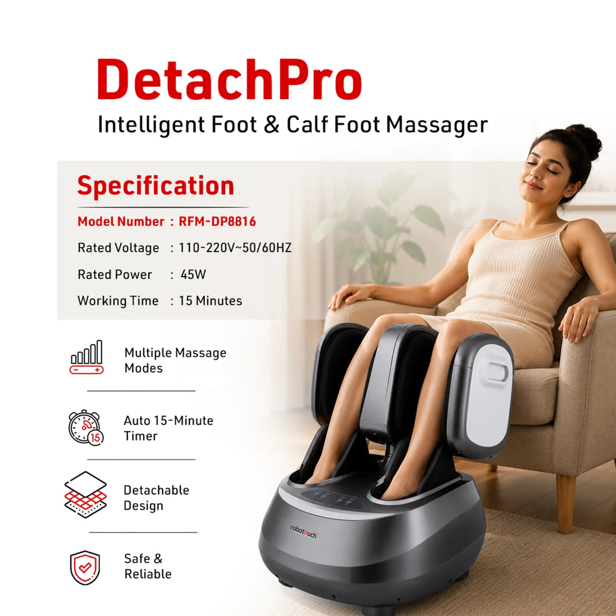 DetachPro Foot & Calf Massager for Pain Relief
