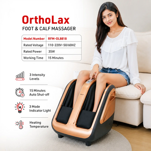 OrthoLax Foot & Calf Massager with heat, air compression and rollers relieves foot pain